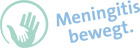 Logo Meningitis bewegt - eine Kinderhand liegt in einer Erwachsenenhand
